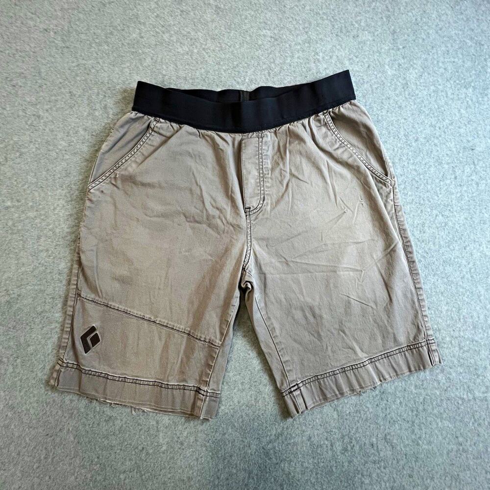 Black Diamond Mens Beige/Gray Cargo Shorts Size L Elastic Waist Pockets